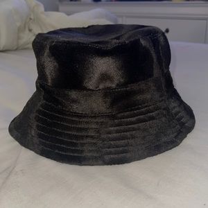 Fuzzy brown bucket hat